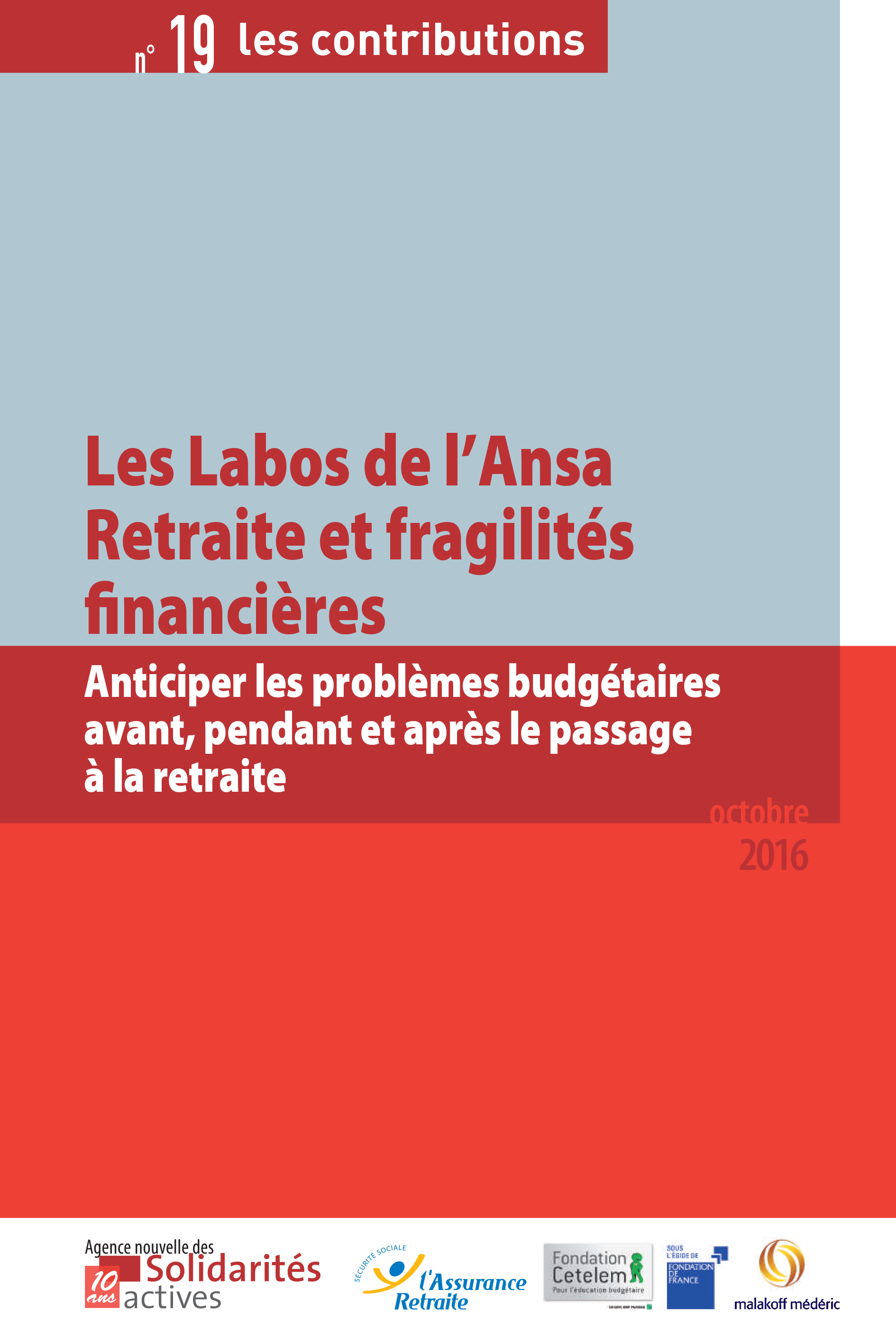 Couverture Les labos de l'ANSA : Retraite et fragilités financières, octobre 2016