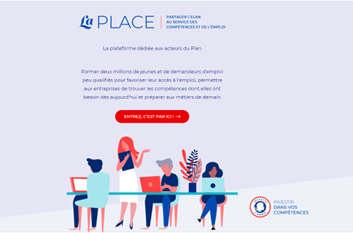 Page d'accueil de la plateforme La Place