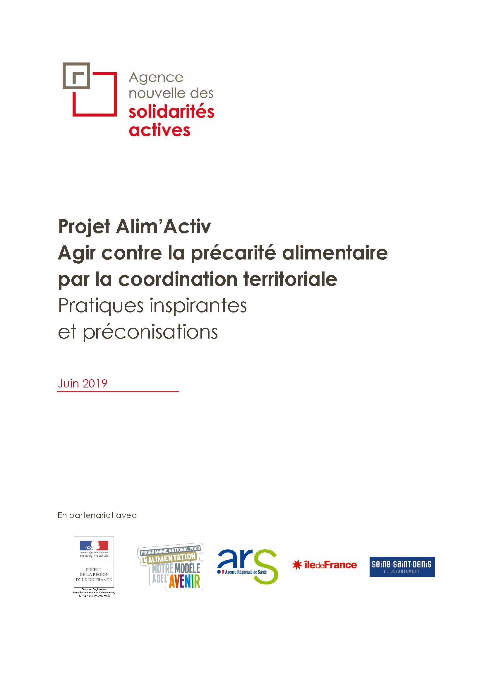 Projet Alim’Activ : Agir contre la précarité alimentaire par la coordination territoriale. Pratiques inspirantes et préconisations.