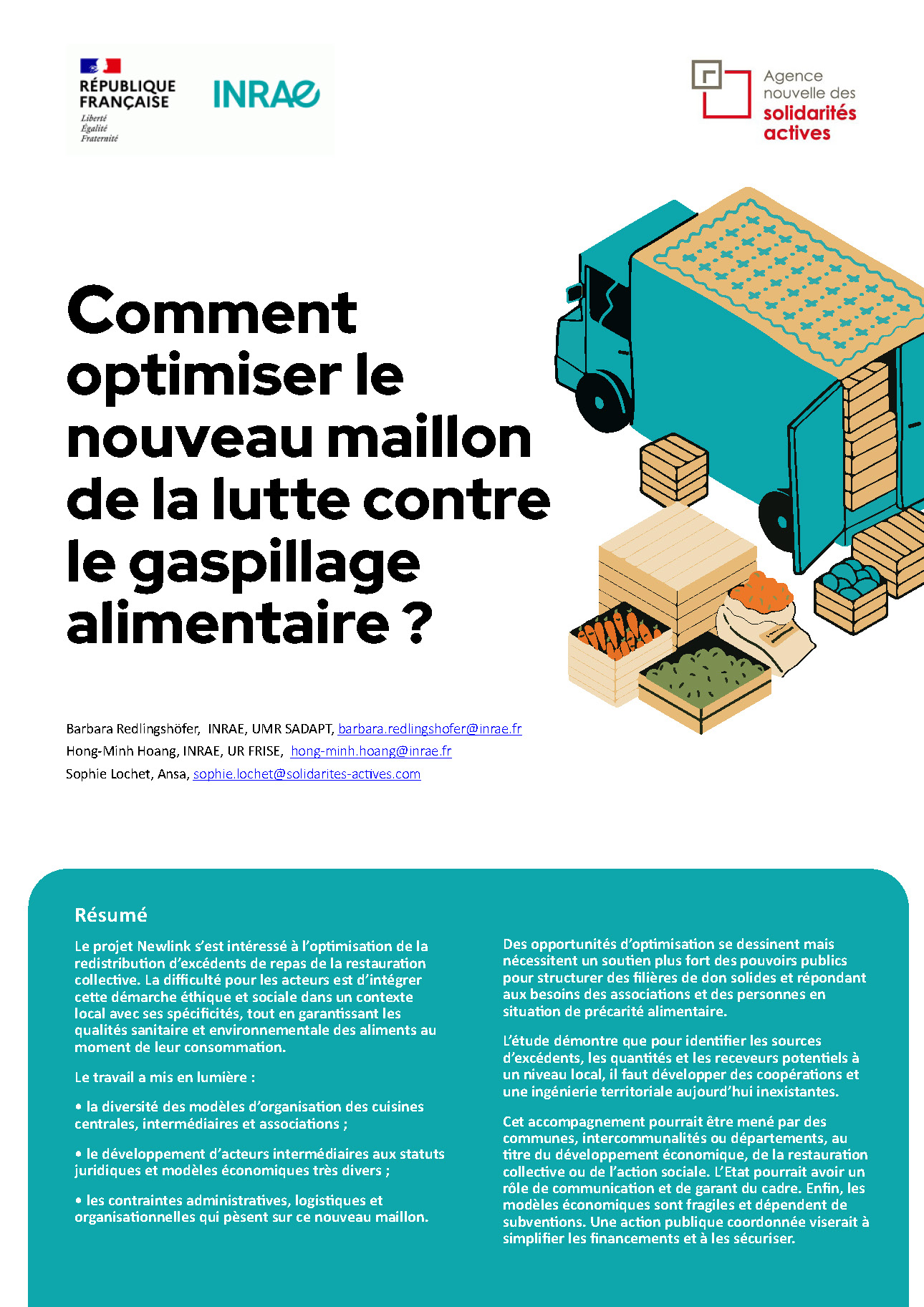 Couverture de l'étude menée par l'Ansa et l'INRAE